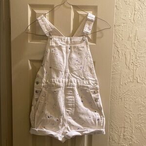 White Paint Splatter Overalls